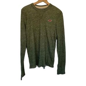 Hollister Green Long Sleeve Tee Shirt Soft Bird Logo Y2K